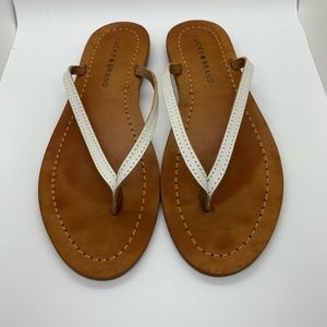 Lucky Brand Amberr white leather thong